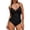 swimsuit 130#Black, variant on WAYUTE One Piece Swimsuit Women Solid Color Athletic Rash Guard Monokini for Beach Pool Stylish Tummy Control Bathing Suit