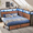 Brown, variant on Full Corner Bed Frame with with Bookcase Storage and Headboard, Full Size Daybed Frame with LED Lights and Charging Station for Bedroom, Black