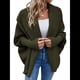 thumbnail image 3 of Suéter Tipo Cárdigan para Mujer, de Gran Tamaño, de Punto Grueso, Holgado, Cruzado, con de Murciélago y Frente Abierto Verde XL, 3 of 8