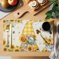 thumbnail image 2 of Sunflower Gnomes Placemats Set of 4, Yellow Sunflower Vintage Leaves Bee Placemats for Dining Table, Place Mats for Kitchen Tabletop, Waterproof Wipeable Dining Table Mats Set, 2 of 9