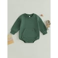 thumbnail image 2 of Bagilaanoe Newborn Baby Girl Oversized Romper Sweatshirt Long Sleeve Bodysuit Solid Color Pullover 6M 12M 18M 24M Infant Casual Tee Tops, 2 of 9