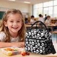 thumbnail image 4 of Kuiaobaty Skull Bone Print Backpack Set with Lunch Bag for Kids 17 Inch Backpack and Pencil Case with Zipper Reusable Insulated Lunch Box and Pencil Pouch for School Camping, 4 of 7