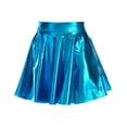 thumbnail image 3 of WTXUE Skirts for Women, Women's Solid Color Glossy Carnival Pleated Skirt Half Skirt Short Skirt, Blue XL, 3 of 3