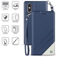thumbnail image 4 of Wallet Case for iPhone X, Blue Infolio Credit Card Slot Cover, View Stand [Bonus Wrist Strap/Lanyard] for Apple iPhone 10, 4 of 6