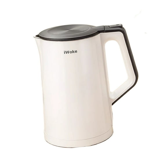 iWoke Electric tea pots, Double Wall Water Boiler Heater, Stainless Steel Interior, Cool Touch Coffee Pot & Tea Kettle