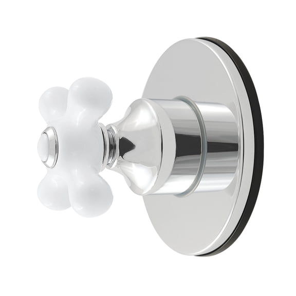 Kingston Brass KS4031PX Restoration Single-Handle Six-Way Diverter Valve with Round Trim Kit in Polished Chrome