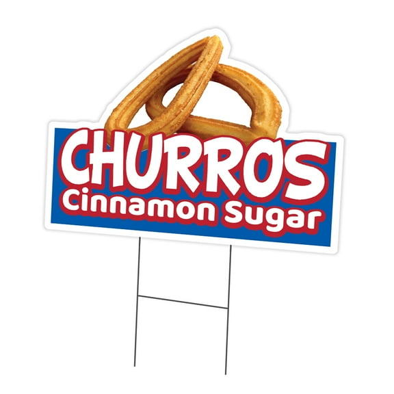 Churros Cinnamon Sugar 18" x 24" Yard Sign & Stake | Advertise Your Business | Stake Included Double Sided Image | Made in The USA