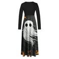 thumbnail image 5 of Drses Womens Dresses Fashion Printed Long Sleeve Round Neck Pullover Patchwork Dress Dresses For Women, 5 of 5