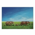thumbnail image 1 of Animal Cutting Board, Family Walking by the Grass Savannah Sky Landscape Safari, Decorative Tempered Glass Cutting and Serving Board, Small Size, Green Brown Blue, by Ambesonne, 1 of 1