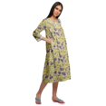 thumbnail image 3 of Moomaya Cotton Sleepwear For Ladies Printed Round Neck Button Placket Nightdress, 3 of 6