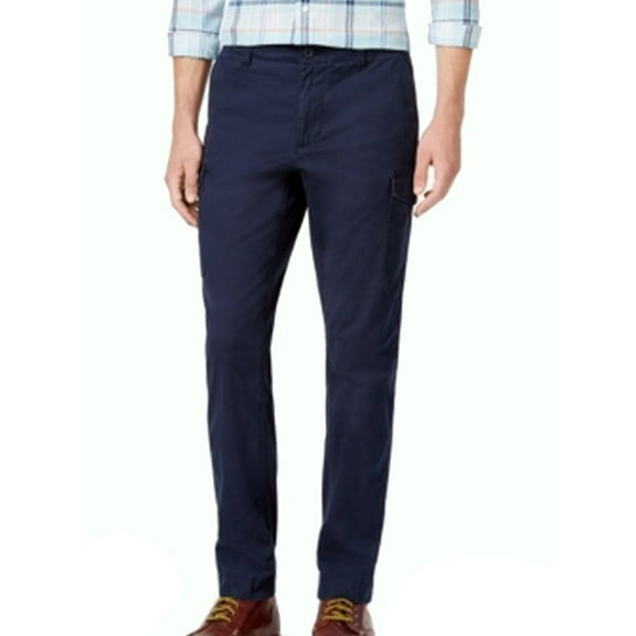 Tommy Hilfiger NEW Blue Navy Mens Size 30x30 Slim-Fit Cargo Pants