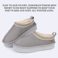 thumbnail image 4 of Women's Platform Slippers, Thick Sole Mini Short Ankle Boots, Cozy Fluffy Plush Lining, Indoor Outdoor Non-Slip House Shoes/Gray, 4 of 7