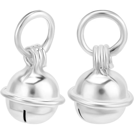 4pcs 925 Sterling Silver Plain Bell Charms Silver 8x5mm Hole: 2.3mm