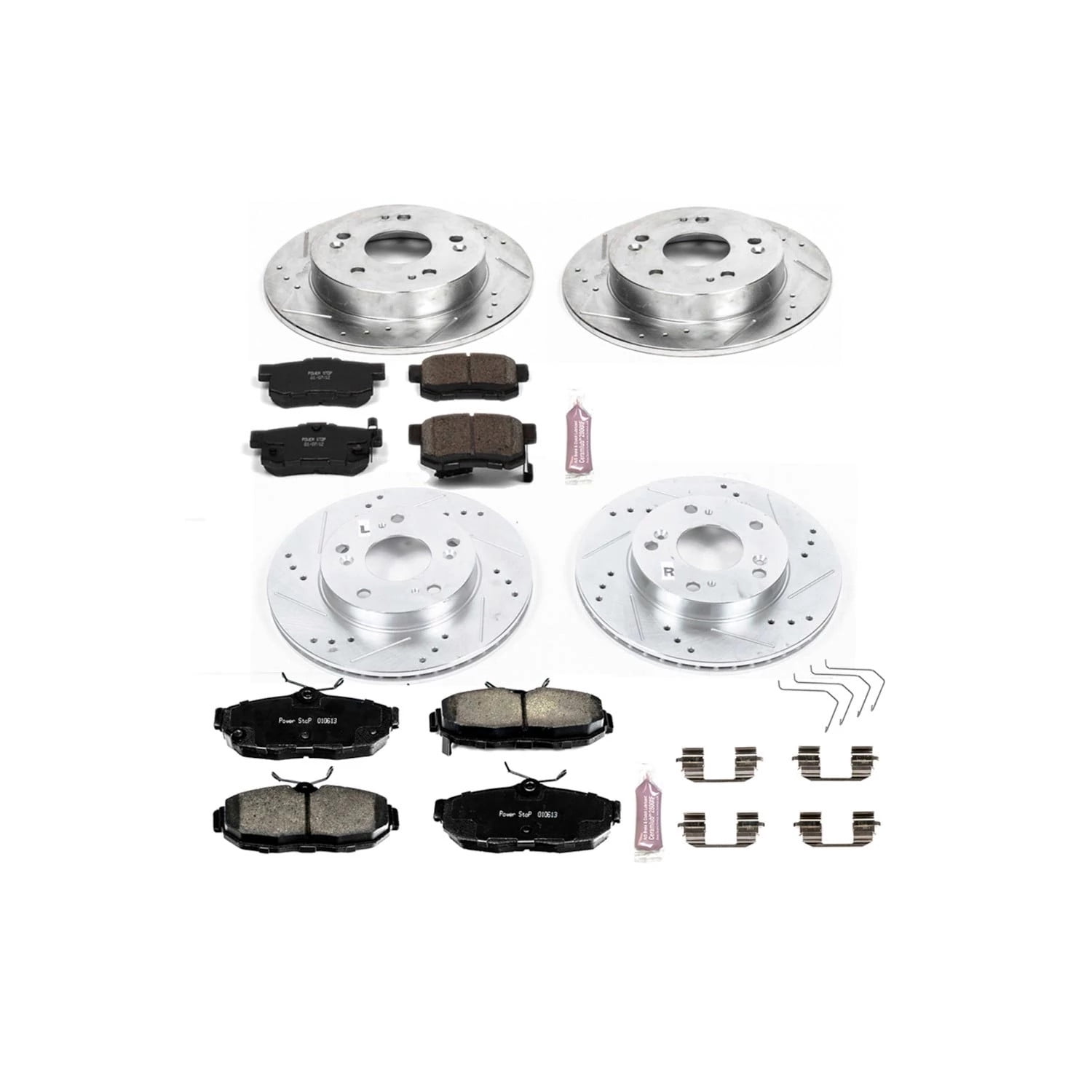 PowerStop Front and Rear Z23 Evolution Sport Carbon-Fiber Ceramic Brake Pad and Drilled & Slotted Rotor Kit Fits: HONDA Select Models K6320