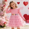thumbnail image 5 of Valentine Dresses for Girls Long Sleeve Tutu Dress Girls Ruffle Tulle Dresses Girls Valentines Day Outfit Girls Beach Dress 6-7 Years, 5 of 9