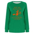 thumbnail image 4 of IROINNID Sales Sweatshirt for Women Casual Long Sleeve Witch Print Crewneck Tops Loose Fit Sweatshirt Pullover,Green, 4 of 4