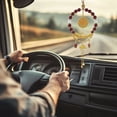 thumbnail image 1 of Car Rearview Mirror Pendant, Antique Car Hanging Ornament with Meaningful Symbol and Fine Weaving Design, Decorative Car Charm for Interior Aesthetic and Safe Driving, 1 of 6