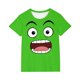 thumbnail image 1 of Tops de Manga Corta Lindo con Impresión de Expresión para Niños Niños Niñas, Suelta Cómoda Camiseta de Color Sólido, 1 of 8