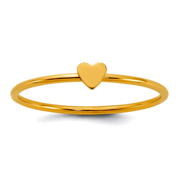 1/20 14k Gold Filled Love Heart 1.0mm Stacking Ring Size 9 Statement Ring for Women - .5 Grams
