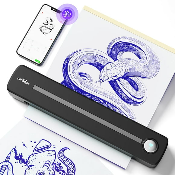 PeriPage P91 Tattoo Printer with Tattoo Stencil Paper,Wireless Thermal Tattoo Printers Compatible with Phone,Pad & PC