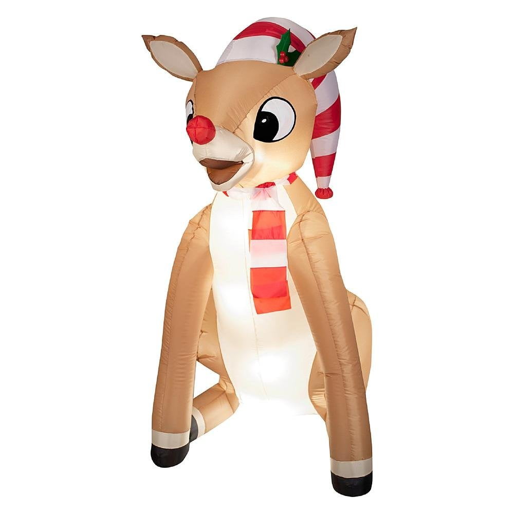 Rudolph Christmas Outdoor Decorations Rudolph with Scarf Airblown