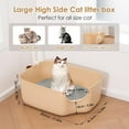 thumbnail image 2 of New Open Cat Litter Box with High Sides 22"L - Open Top Anti-Scratch Plastic Pan for Large Cats, Rabbits & Pets (8.8"H, Gray/Beige/Purple/Blue), 2 of 6