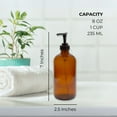 thumbnail image 6 of Cornucopia Brands 8oz Glass Pump Bottles (4-Pack, Amber Brown), Lotion Soap Dispensers w/ Black Plastic Pumps, 6 of 9