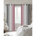 thumbnail image 3 of Pink Grey White Blackout Curtains 72 Inches Long for Bedroom, Farmhouse Ombre Color Modern Simple Thermal Insulated Room Darkening Black Out Window Curtain Panels Grommet Drapes for Living Room, 3 of 8