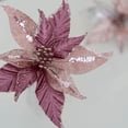 thumbnail image 3 of 25cm Mesh Fabric Sequin Simulation Christmas Flower Christmas Tree Decoration Red and purple, 3 of 8