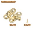 thumbnail image 3 of Uxcell 6 Pack Vintage Lock Clasp, 23 x 26mm Mini Swing Arm Left Clasp Latch, Gold, 3 of 5