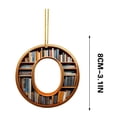 thumbnail image 3 of BNNG 26 Letters Christmas Tree Letter Shaped Bookshelf Pendant, Book Lover Christmas Tree Hanging Ornament, 2D Acrylic Mini Bookshelf Pendant for Xmas Tree Door Window Decor, 3 inch, 3 of 9