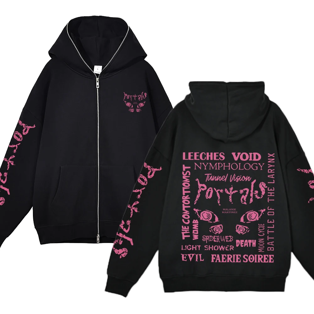 Melanie Martinez Full Zipper Hoodies Portals Tour Sweatshirt Hip Hop Zip Up Jacket