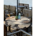 thumbnail image 2 of nqOlkjepod Orange Grey Spring Floral Outdoor Tablecloth with Umbrella Hole & Zipper, Vintage Watercolor Flower Round Table Cover 54 Inch, Dining Waterproof Table Cloth Protector for Patio/Party, 2 of 7