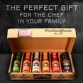 thumbnail image 2 of Melinda’s Chef Fig’s Heat & Flavor Collection - Gourmet Hot Sauce Gift Set with a Variety of Flavors & Spice Levels - Includes Ghost, Mango, Garlic, Red Savina, Scotch Bonnet, Jalapeño - 5 oz, 6 Pack, 2 of 4
