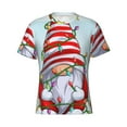 thumbnail image 4 of Vsdgher Funny Christmas Gnome Print Men's Dry Fit Mesh Athletic Shirts Moisture Wicking Tennis T-Shirt Tops, 4 of 9