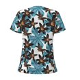 thumbnail image 4 of Naloa Lilies Flowers Print T-Shirts Short Sleeve V Neck Tees for Women Fashion Tops Trendy Lightweight Soft Casual Summer Outfits Clothes, 4 of 5