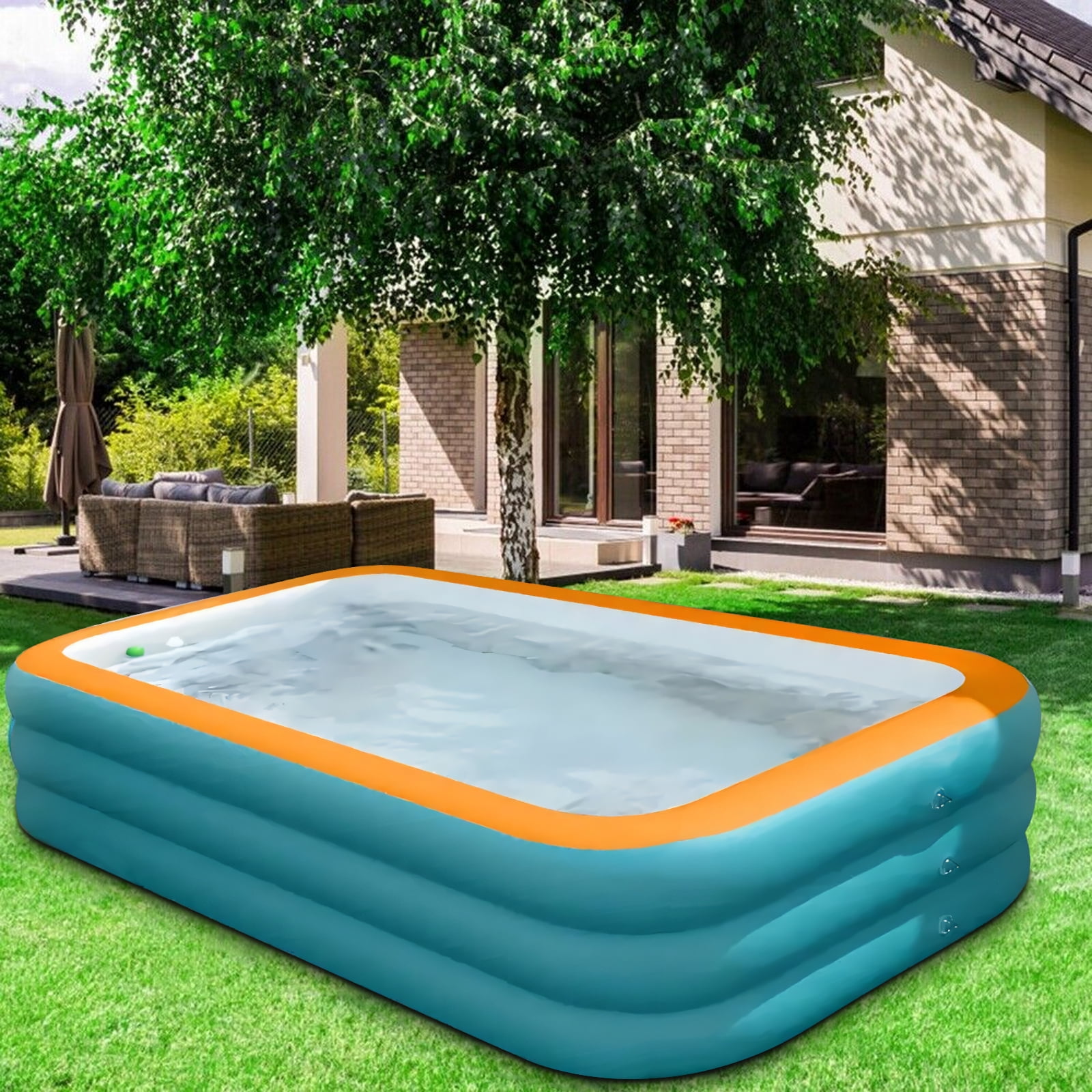 DAZLUTE Inflatable Pool, 71" X 51" X 22" Above Ground Pools, Kiddie Pool Thickened Blow up Swimming Pools Play Center for Kids Children Family Outdoor Garden Backyard