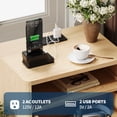 thumbnail image 3 of QinaQin 19.7 Inch Fluted Nightstand with Charging Station, 2 Drawers and Open Shelf, 3 of 8