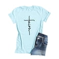 thumbnail image 3 of T-Shirt Col Rond Imprimé Croix Foi pour Femmes, 3 of 7