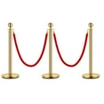 thumbnail image 1 of 3PCS Stanchion Posts Queue with Red Velvet Rope, 5 FT Red Carpet Ropes and Poles, Crowd Control Barriers Queue Line Rope, Barriers, 1 of 4