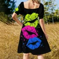 thumbnail image 3 of Vestido sin mangas RETRO LIPS STARS de los años 80 para mujer 2025 vestidos para ocasis oficiales vestido de fiesta 2025, 3 of 5