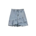 thumbnail image 2 of Fashion Y2K Denim Mini Pleated Skirt Women Summer Casual Korean Style Streetwear High Waist Jeans Shorts Skirts Ladies-Black-M, 2 of 7