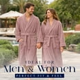 thumbnail image 3 of Dan River Bathrobe for Men and Women One Size Lightweight Cotton Terry Cloth Robe - Dusty Rose, 3 of 10