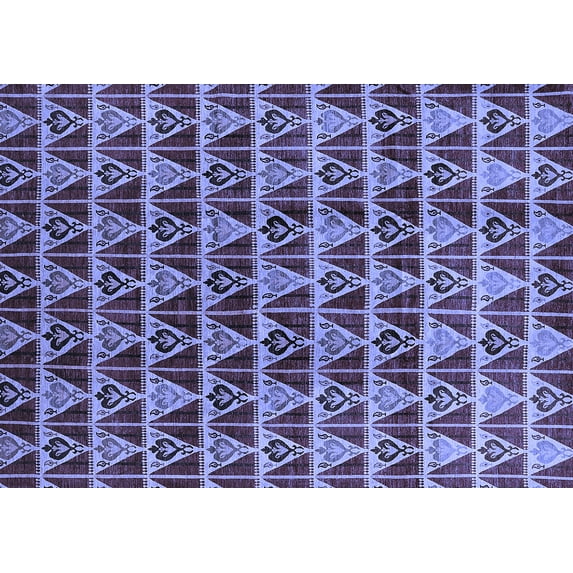 Ahgly Company Machine Washable Indoor Rectangle Oriental Blue Industrial Area Rugs, 5' x 8'