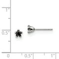 thumbnail image 3 of White Stainless Steel Earring Stud Women'S Cubic Zirconia CZ Irregular Black 4.51 mm 4.47, 3 of 3
