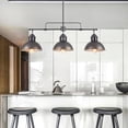 thumbnail image 4 of Rennnsan 3-Light Farmhouse Retro Metal Linear Dome Pendant Light/Kitchen Island Lights Antique Black, 4 of 5