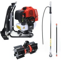 Fetcoi Tiller Cultivator, 52CC 1.7HP 2 Stroke Gas Powered Backpack Garden Rototiller Cultivator Hedge Trimmer Yard Tilling Tool
