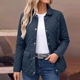 thumbnail image 2 of Busydd Down Jackets for Women Trendy Solid Color Long Sleeve Winter Jacket Warm Cozy Lapel Puffer Jacket with Pockets XL, 2 of 8