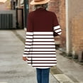 thumbnail image 4 of Dasayo Womens Tops Long Sleeve Red Open Front Fall Lightweight Striped Cardigans Blouses for Women M, 4 of 7