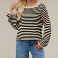 thumbnail image 6 of FDGIU Women's Chunky Knit Sweater Warm Pullover Crewneck Sweater 2025, Oversized Loose Striped Top, Casual Fall Fashion Cozy Tunic, 6 of 6